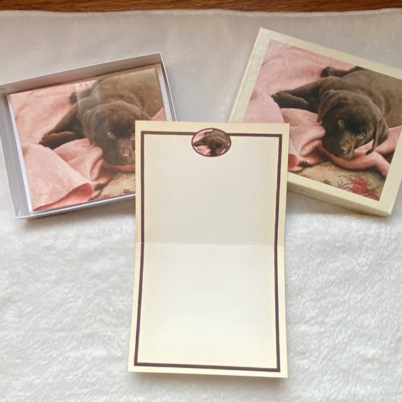 Vintage Chocolate Labrador Dog Puppy Lang Box of Note Cards - Picture 7 of 7